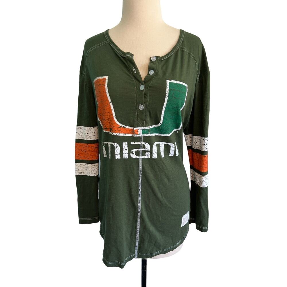 Large The original Retro Brand U of Miami Raglan Women's Shirt